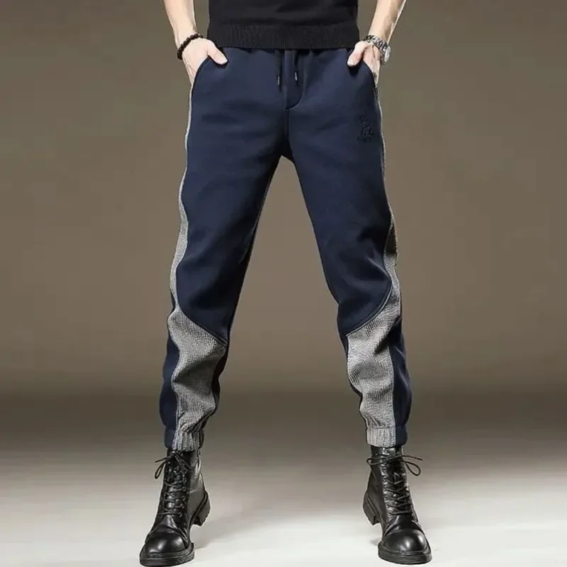 

Американские винтажные мужские повседневные спортивные штаны, уличная одежда, весна-осень, тонкие брюки с эластичной резинкой на талии, большие размеры, контрастные цветные брюки JJ583