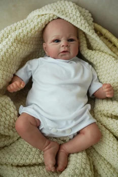 Geschilderd afgewerkte pop Premie Baby herboren pop Levensechte 46CM Elijah Hoge kwaliteit Genesis handgeschilderde pop