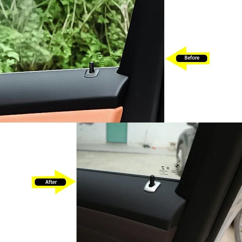 Stainless Steel Silver Car Door Lock Frame Cover Trim For BMW 3 Series G20 G28 2020-2022 Car Interior Accessories