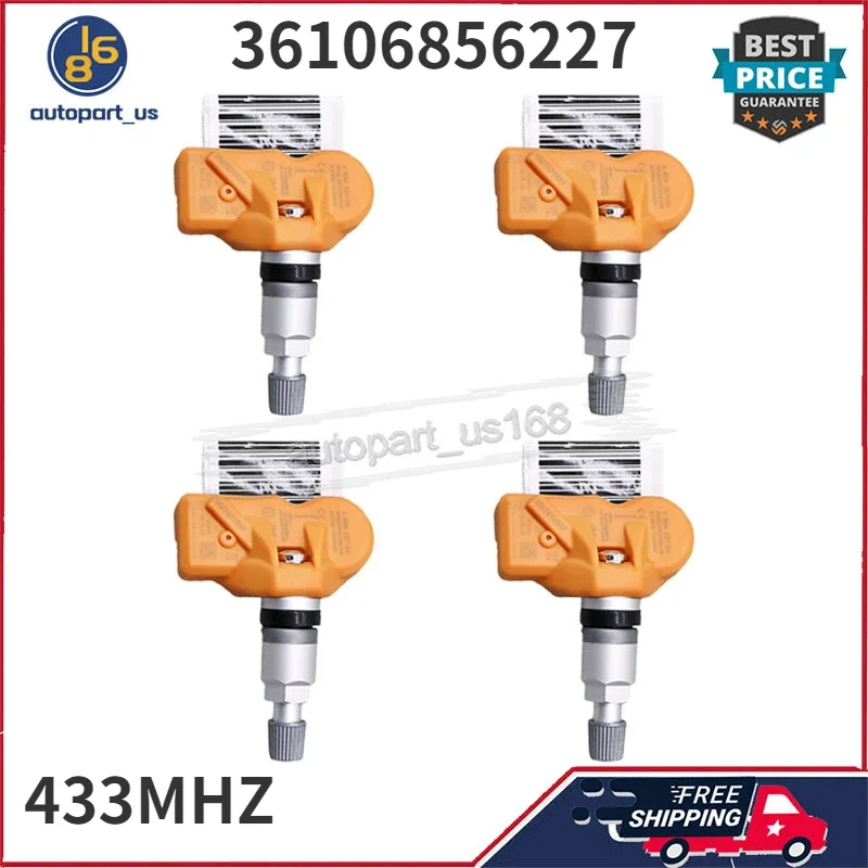 

4PCS Tire Pressure Monitor TPMS Sensor 36106856227 433MHZ TPMS For BMW 128I 135I 135IS 328I 335I 528I 550I 640I 750LI M6 X5 Z4