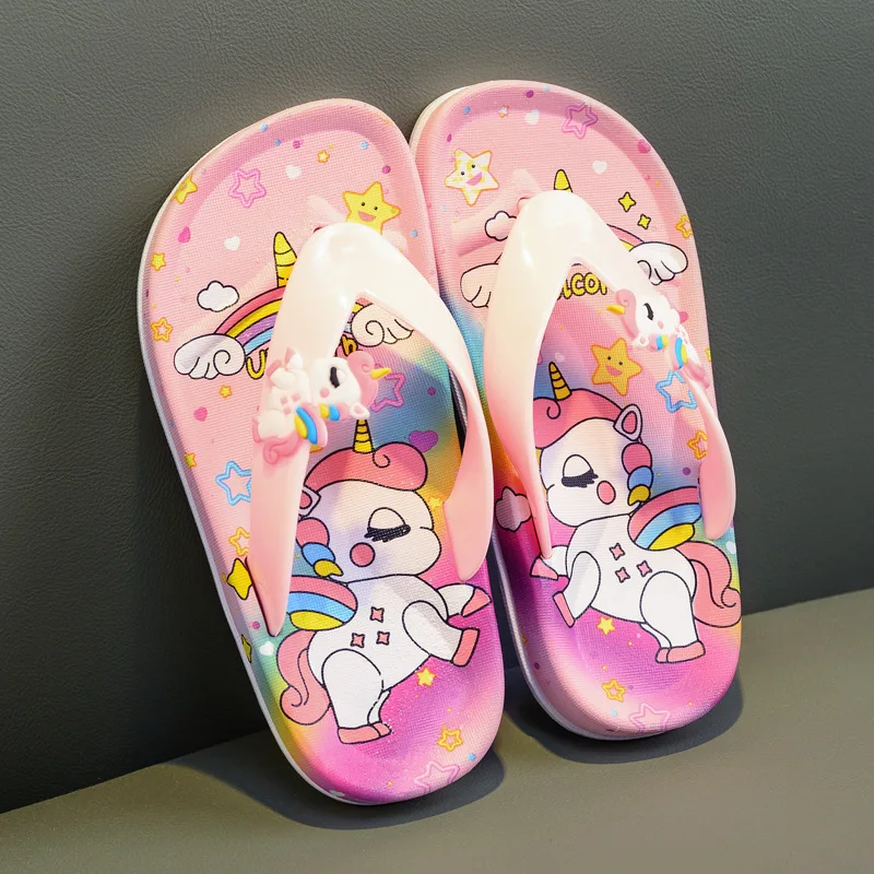 Unicorn Kids Slippers Summer Beach Shoe Anti Slip Girl Sandals Princess Beach Shoes Kids Shoe for Girl Slippers Kid Toddler Shoe