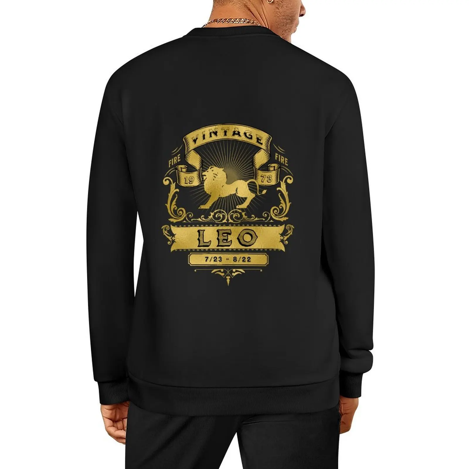 

The Zodiac Sign of Leo Golden Vintage 1973 Pullover japanese style men's clothing men's sweat-shirt blouse sweatshirt male
