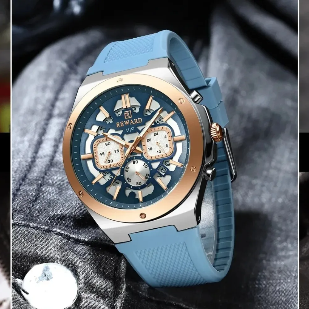 

НАГРАДА 832257, модные спортивные кварцевые часы, силиконовый ремешок, водостойкий календарь, хронограф, светящиеся часы для мужчин, Reloj Hombre