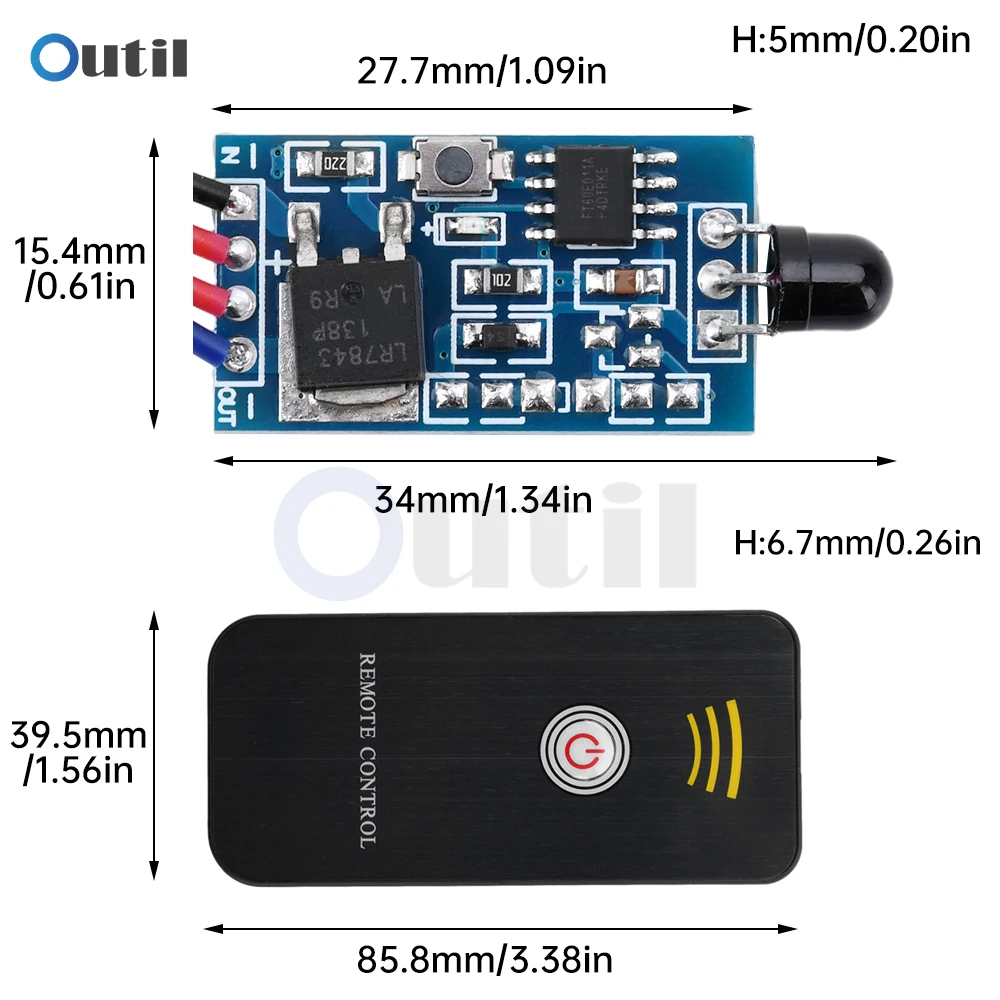 DC 5V 24V Relay Module One-button/two-button Infrared IR Remote Switch Control Relay Driving Controller with Remote Controller