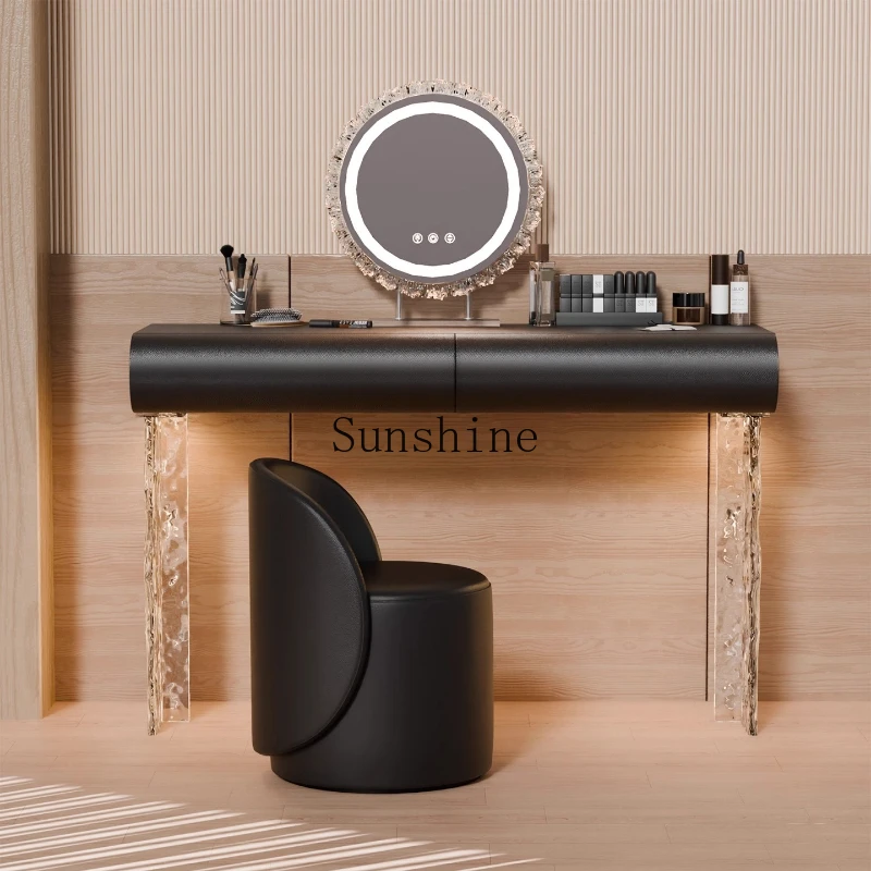 

French retro small apartment household bedroom acrylic cat paw leather cosmetic table