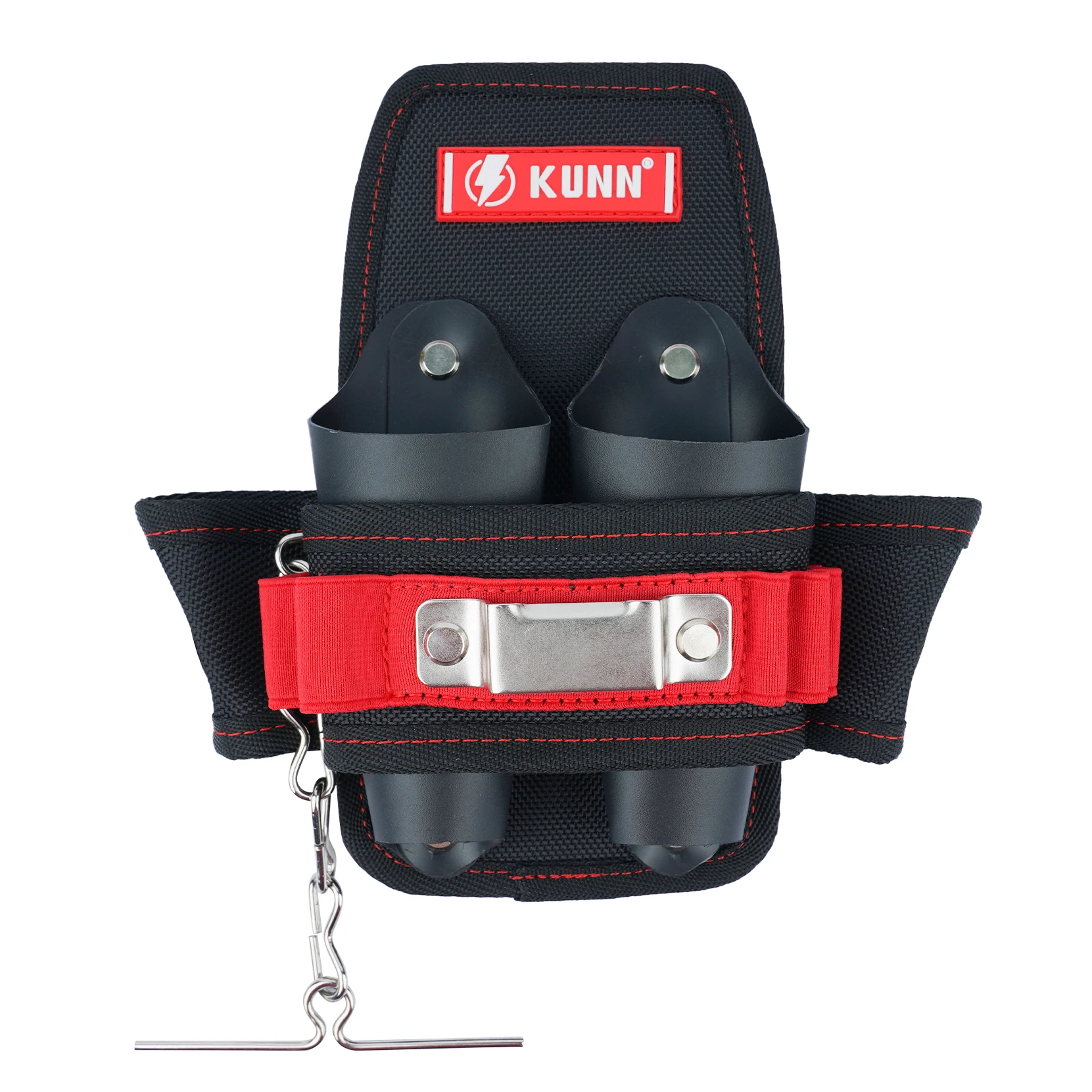 KUNN Small Tool Pouch with Belt Clip,Mini Maintenance Tool Organizer Holster,Electrical Tape Thong,Tape Measure Clip