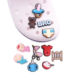 Piezas para cochecito de bebé, botella de lactancia, dijes para zapatos, hebilla para padres, decoraciones DIY, zapatilla encantadora, 1 a 10 unidades