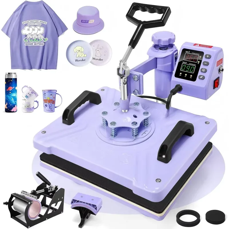STROVAN New 29*38cm 5 in 1 Heat Press Machine for Tshirts 12X15 Inch, Multifunctional Heat Transfer Machine Combo for