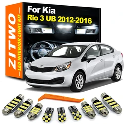 ZITWO 12Pcs LED Interior Light License Plate Bulb Kit For Kia Rio 3 MK3 UB 2012 2013 2014 2015 2016 Trunk Lamp Canbus No Error