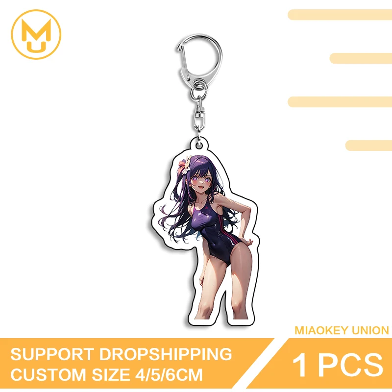 Seductive Bikini Hoshino Ai High Quality Keyring Hot Selling Vtuber Anime Peripherals Props Multi Function Durable Keychains