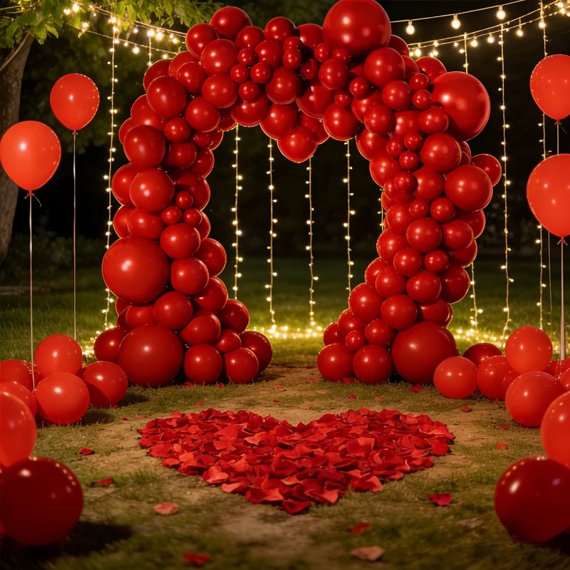 138Pcs Dark Burgundy Red Latex Balloons Kit 5/10/12/18" Dark Wine Red Balloons for Birthday Christmas Wedding Party Decoration - view 3
