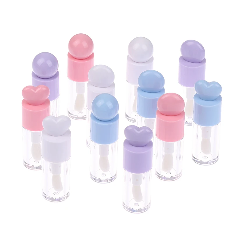 4ml 립글로스 튜브 매트 투명 두꺼운 막대 큰 브러시 헤드 빈 병 립 글레이즈 용기 메이크업 포장 재료