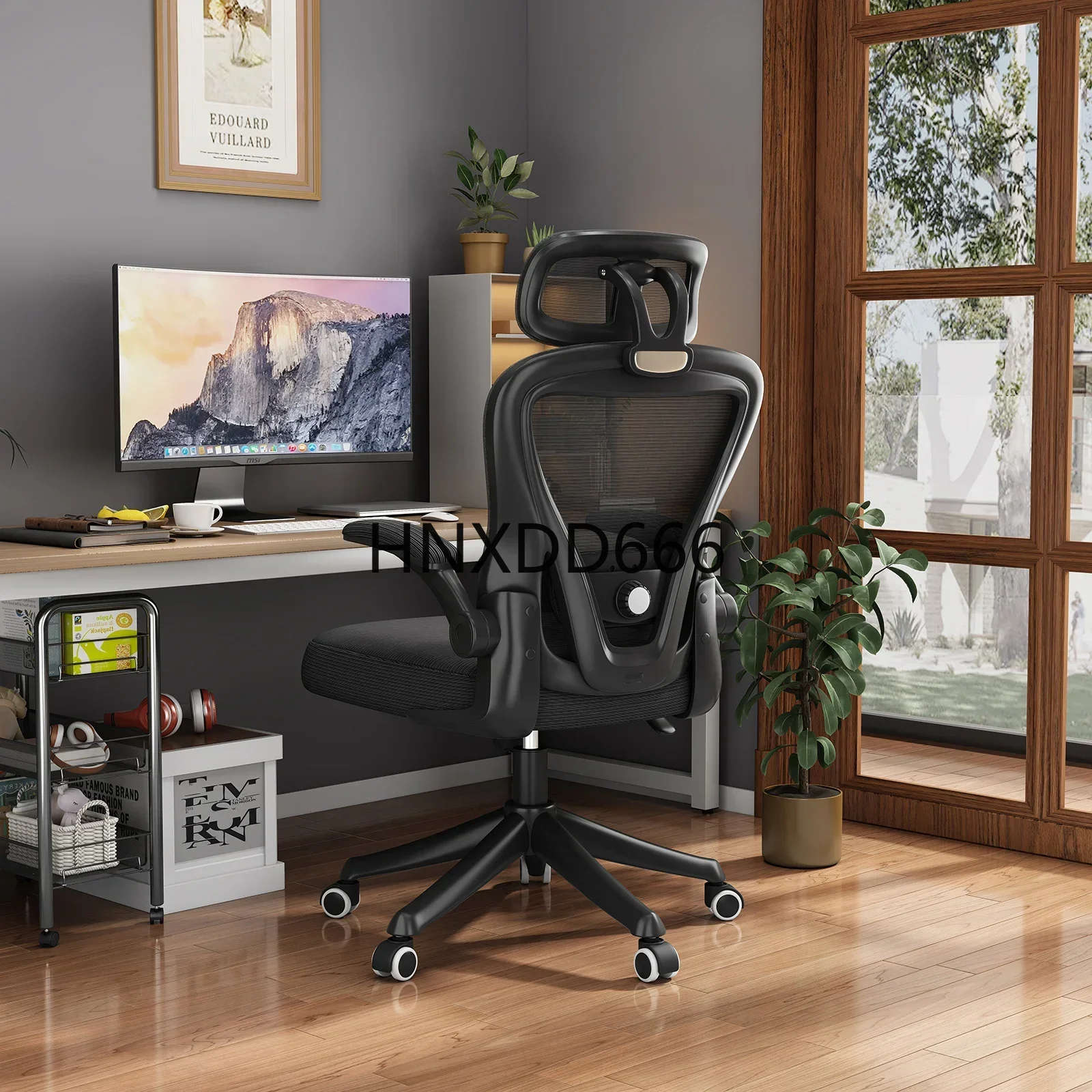 

Ergonomic Black Swivel Office Chair High Back Comfortable Mesh Seat Headrest Adjustable Lumbar Support Wheels Executive Chair