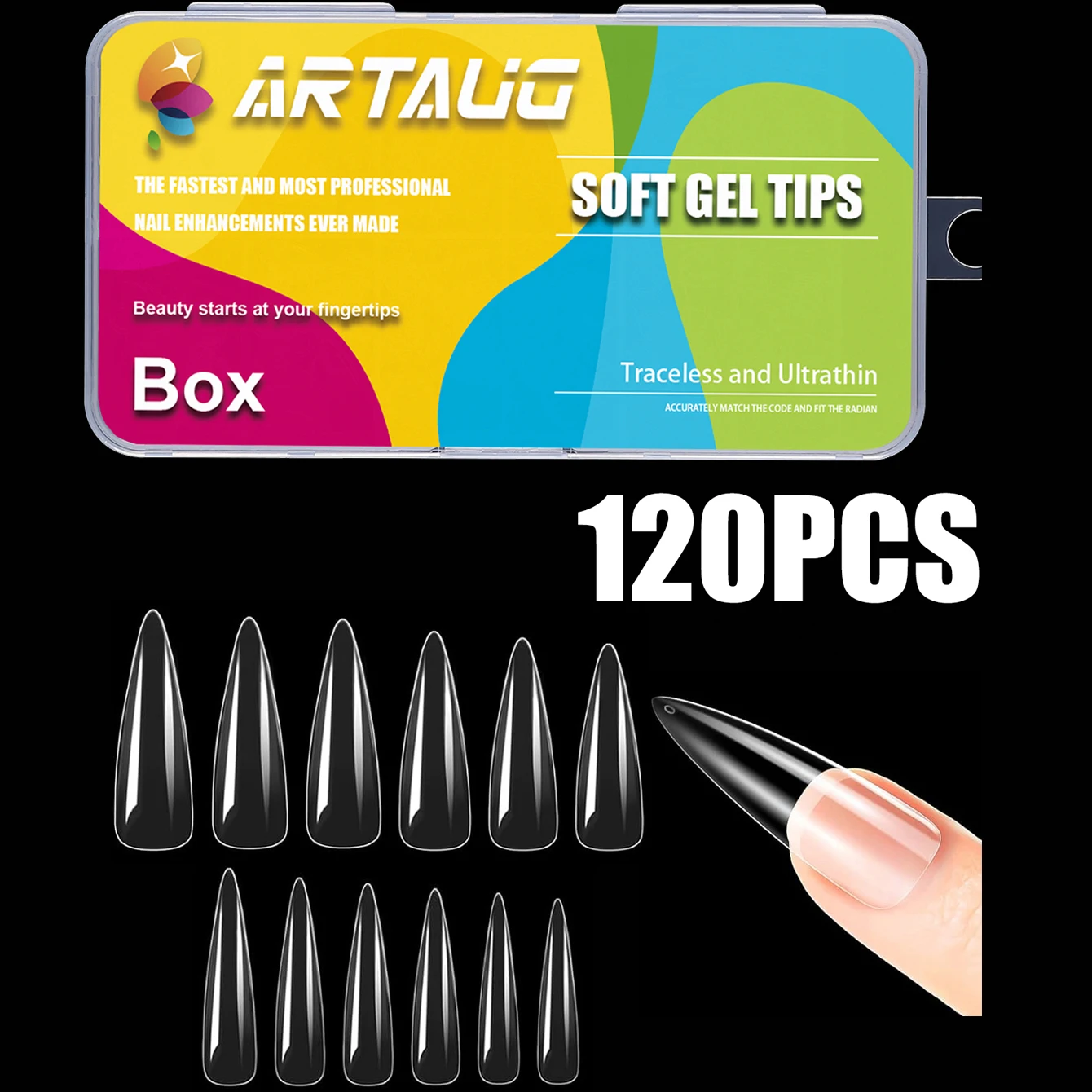 120/240PCS Stiletto Gel X Nagelspitzen Klare künstliche Nägel Extra langer Stiletto-Nagel Vollständige Abdeckung Künstliches Fingernagel-Verlängerungswerkzeug
