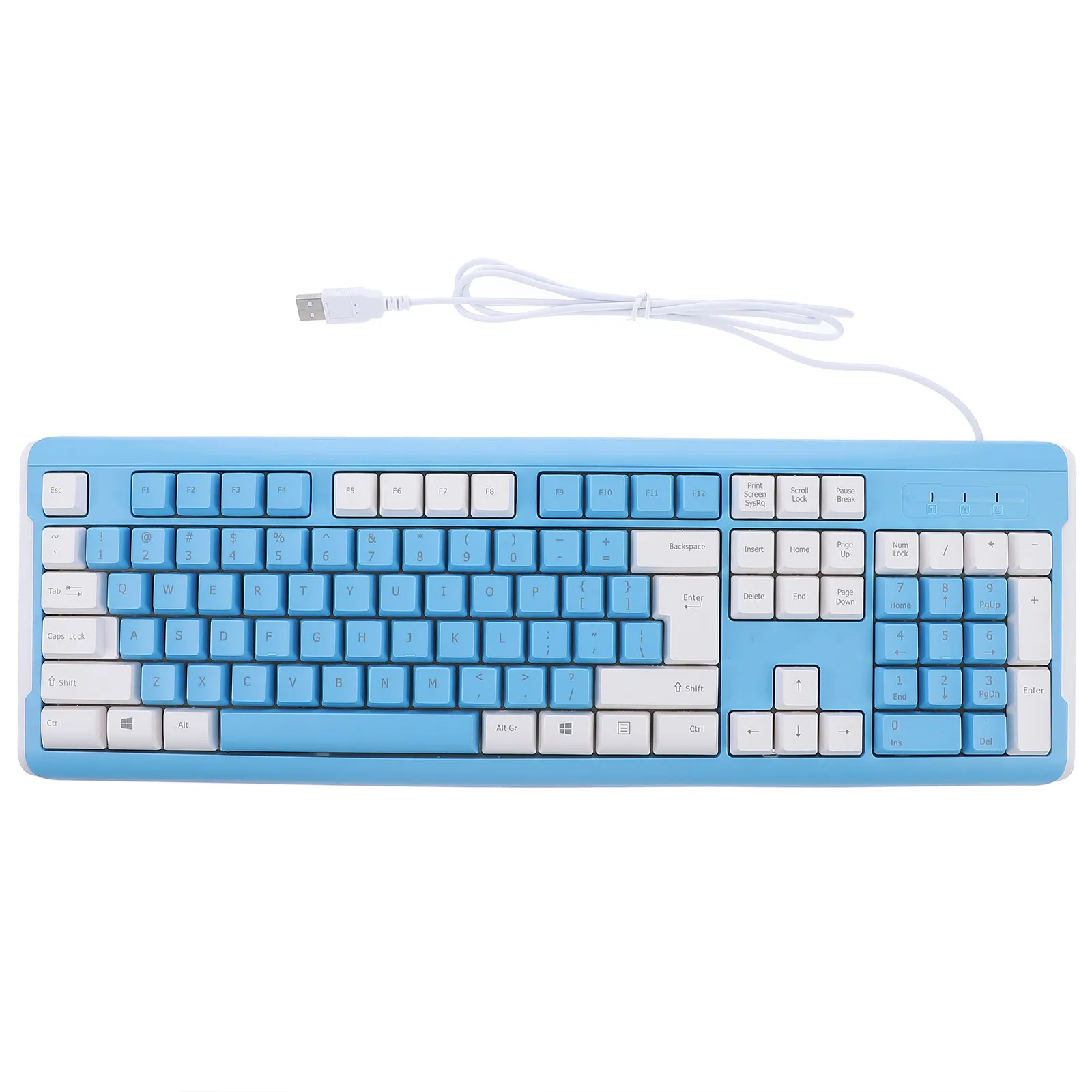 Gaming Keyboard USB Wired Color Matching Computer Keyboard Portable ABS Material Stable Performance Number Pad