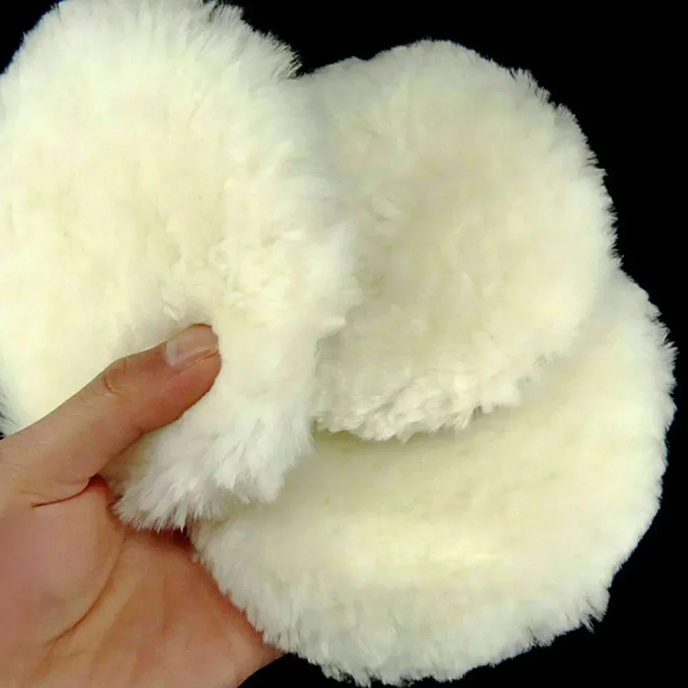 VERYUS 6Pcs 7inch Polishing Pad Car Lambs Wool Bonnet Buffing Wheel Pad For Car Polisher Discs Auto Cleaning Goods