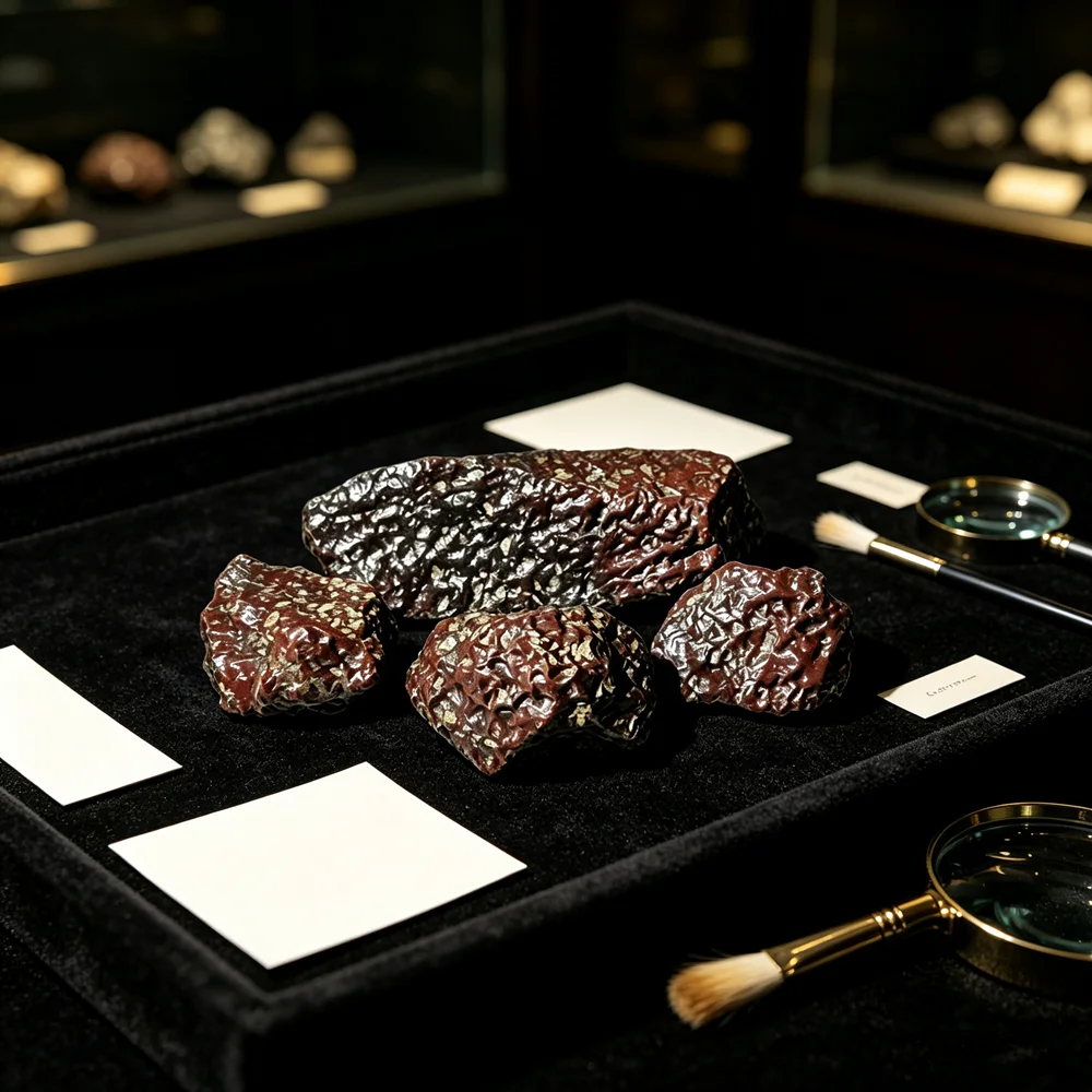 Natural Gangou Dragon Scale Meteorite Fusion Crust Brecciated Lunar Meteorite Stone Mineral Specimen Healing Energy Home Decor