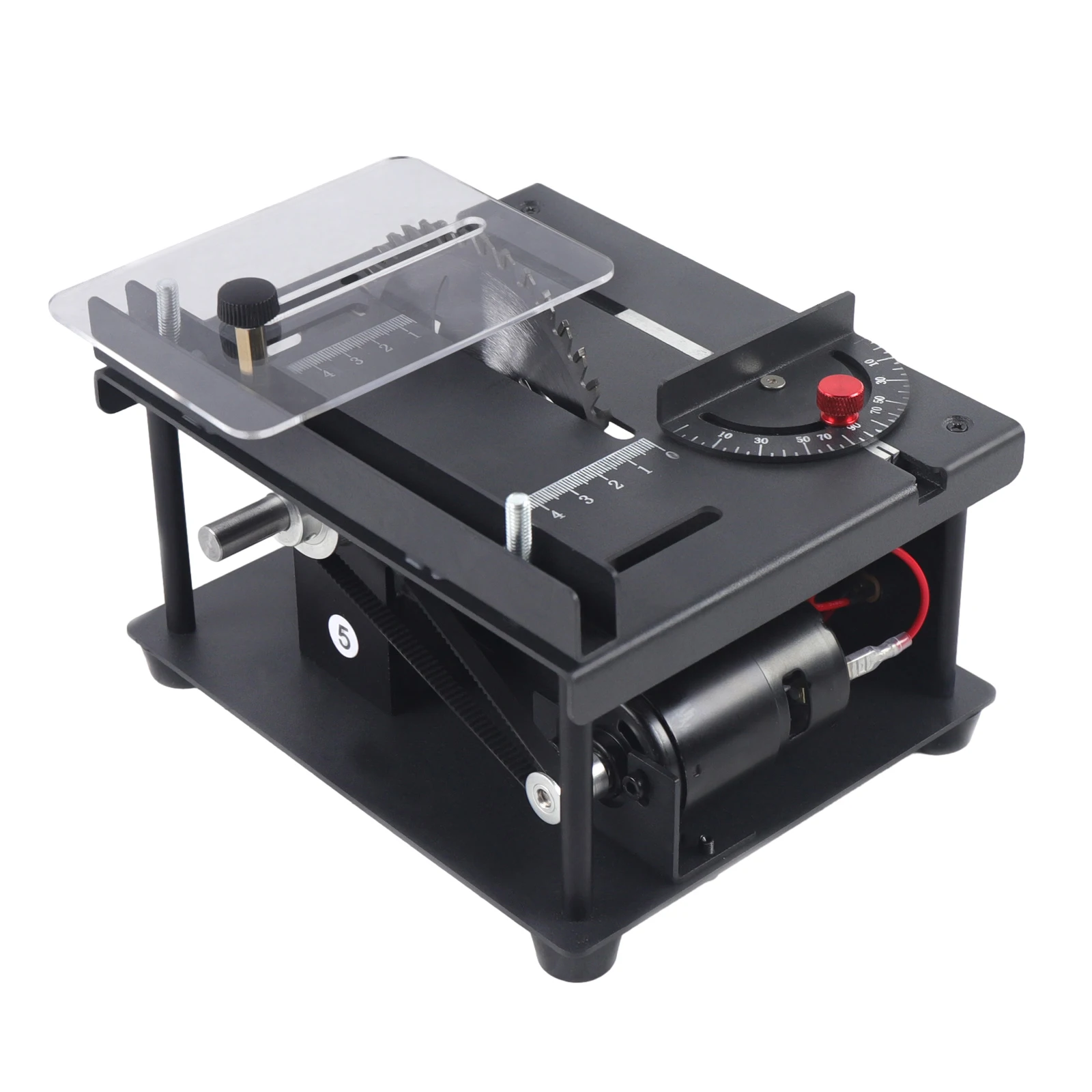 Black 200W Mini Table Saw Multi-Functional Cutting Bench With 7 Gears Adjustable Speed