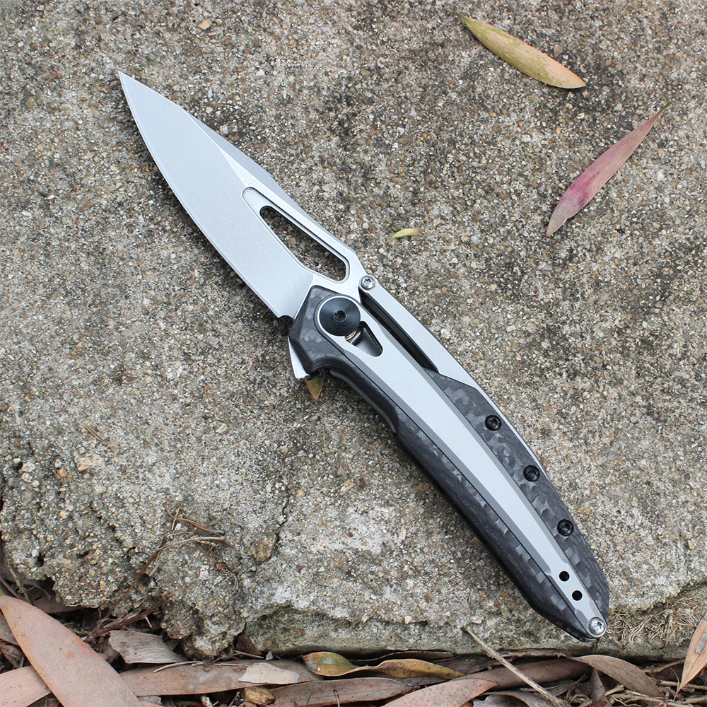 ZT 0990 uchwyt z włókna węglowego składany nóż kieszonkowy 61HRC wysokiej twardości Outdoor Survival Camping mały nóż walki dla mężczyzn