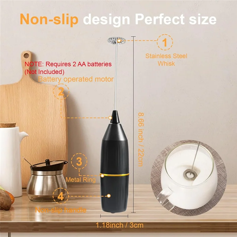 Pembuat Busa Genggam Pengocok Susu Mixer Minuman Mini dan Pengocok Blender Kopi untuk Aksesori Bar Kopi Latte Cappuccino B