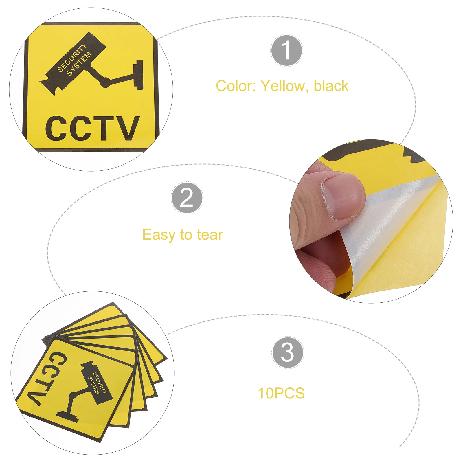 10 Uds. Pegatinas de advertencia para Monitor, señales de videovigilancia, apliques, Material adhesivo, lugar de oficina escolar