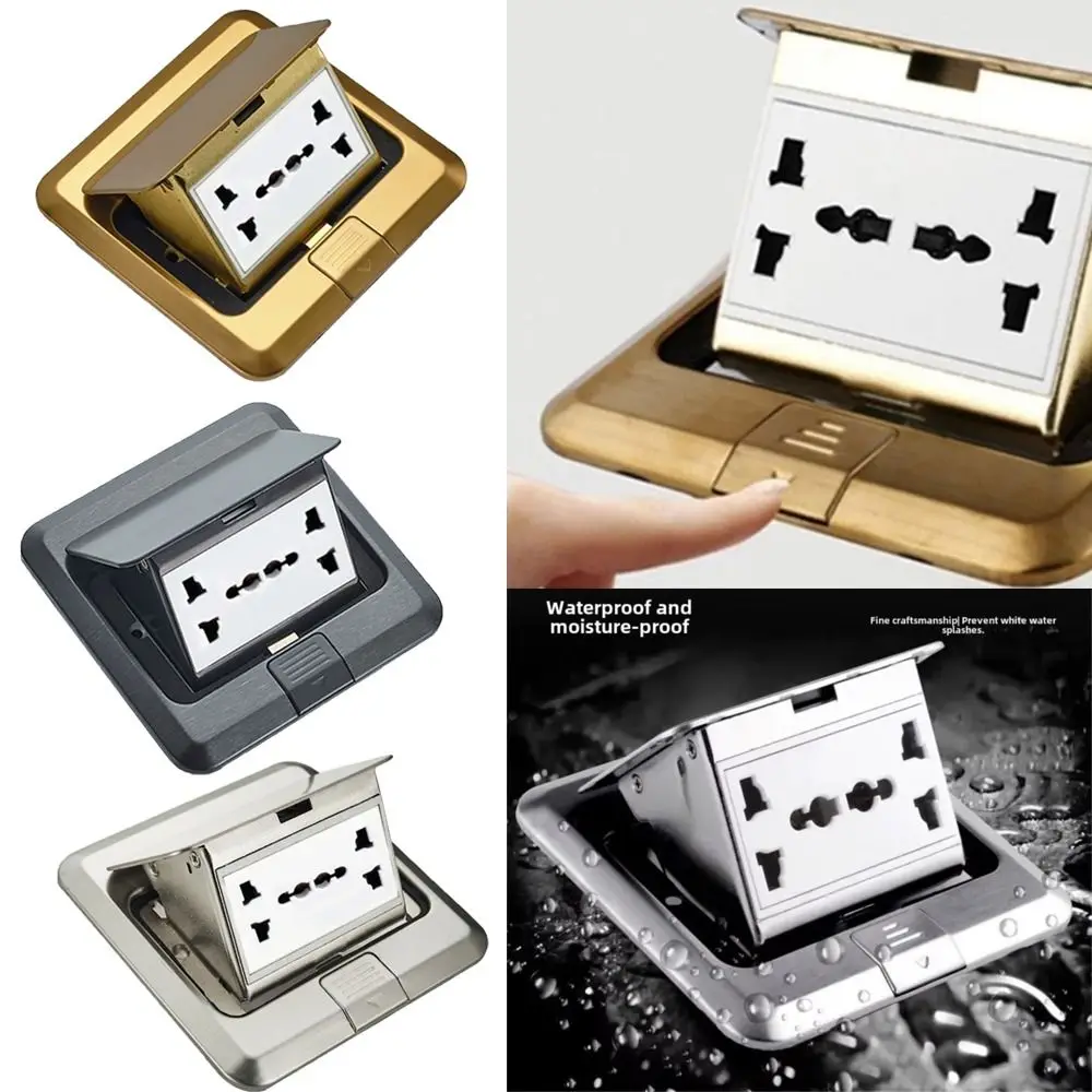 Creative 6 Prong Receptacle Floor Ground Outlet Thickened Embedded Floor Socket Space Saving Pop Up Socket Ground Mounted