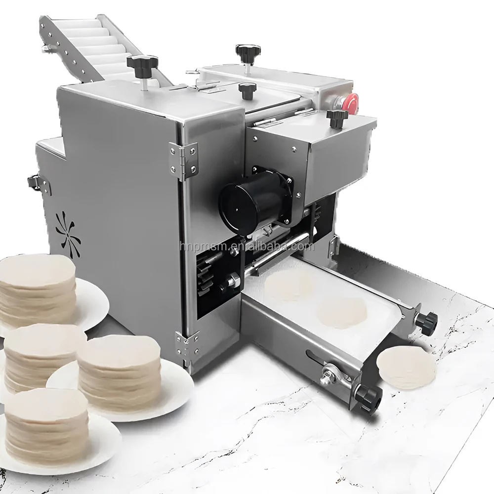 Commercial Dumpling Dough Roller Automatic Spring Roll Skin Press Machine for Wonton Tortilla Pastry Making