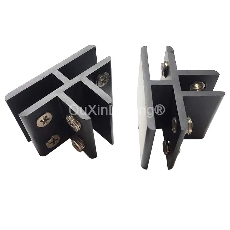 

8PCS T Shape 3 Way Aluminum Alloy Black Glass Clamp 8-12mm Glass Board 3 Sides Glass Clamps Shelves Support Bracket Clips