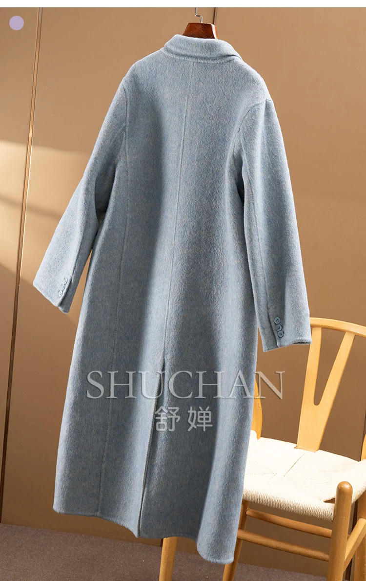 2 Pieces Wool Blend Vest + Long Coat 73C7  Casaco Feminino De Inverno Super Quente Winter Jacket Women