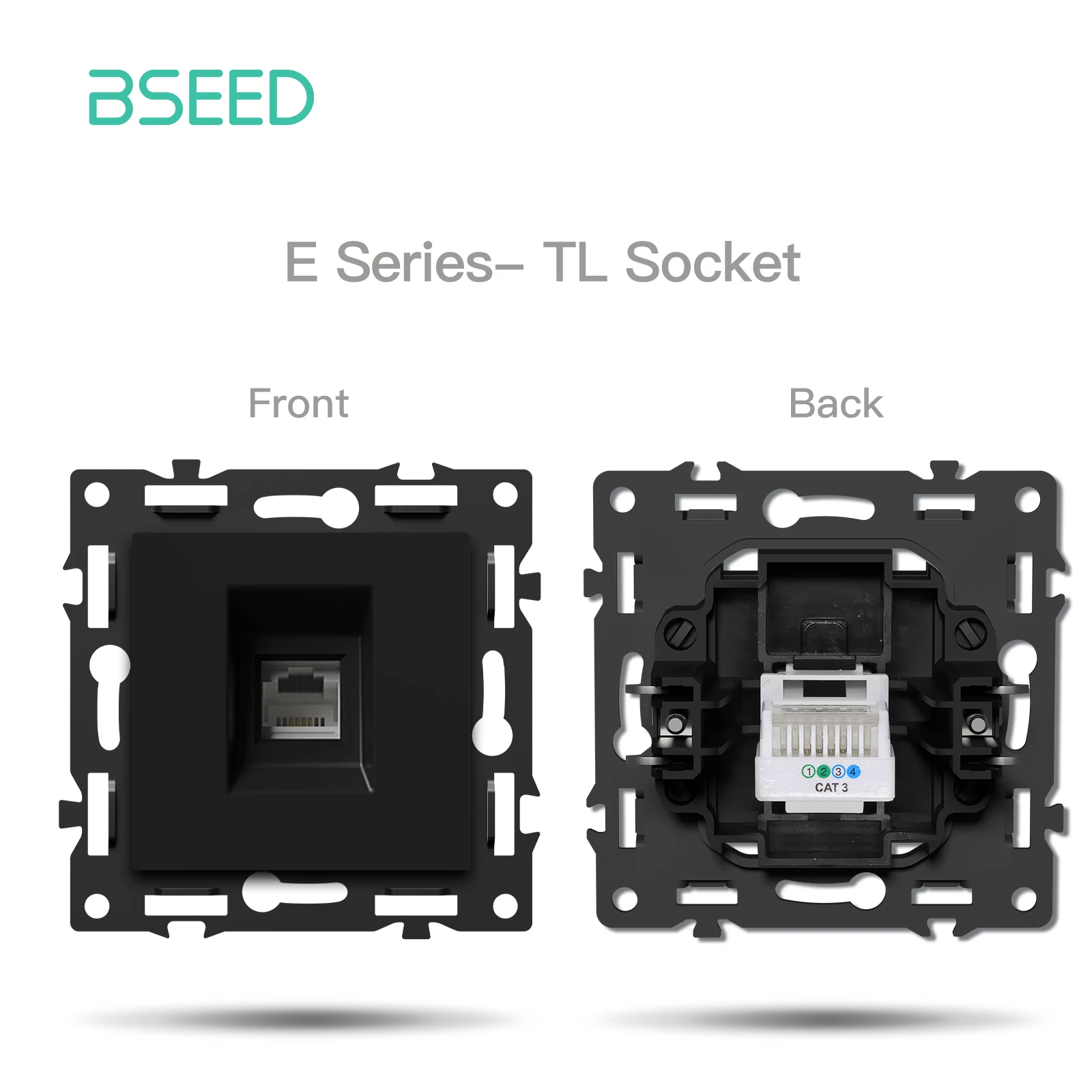 BSEED Wandknopschakelaar 1/2Gang Deel 65W Stopcontact Module Deel Internet TV Telefoonaansluiting Glazen Frame DIY Functie Deel