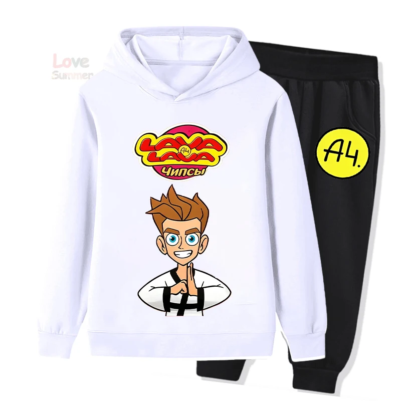 2026 Autumn Kid boys Girls Clothes Set Merch A4 Printed Hoodie Pullover Top and Pants 2 Pieces Suit Children Sweet Tracksuits