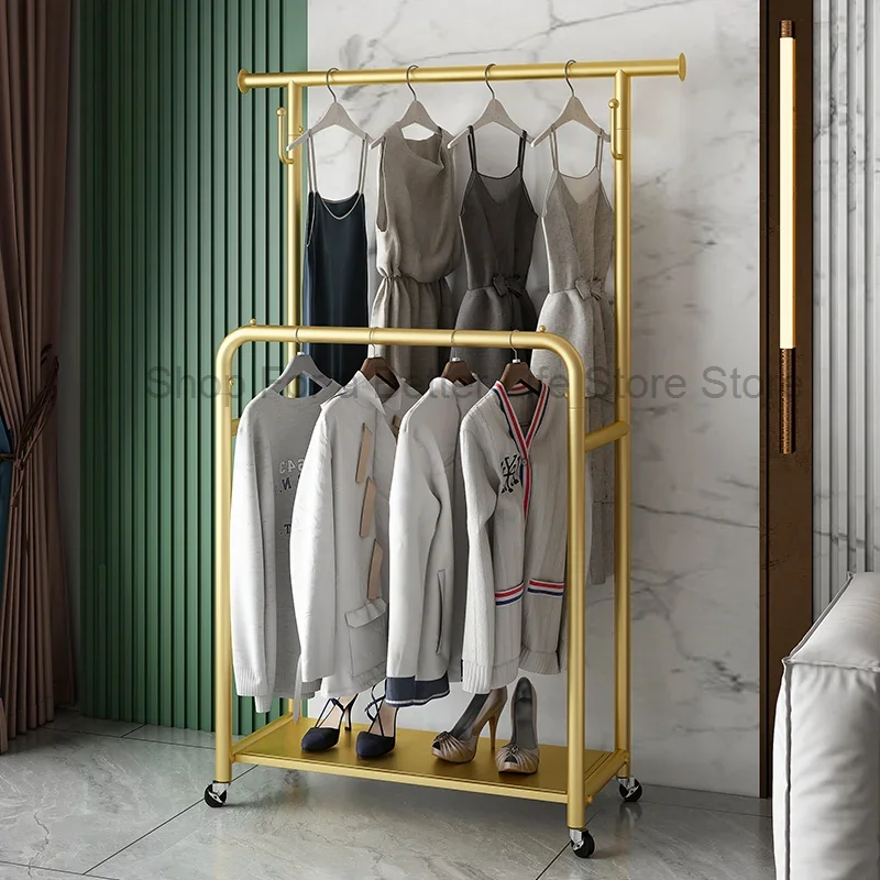 

Gold Cabinets Closet Coat Racks Bedroom Hanger Space Saving Floor Clothes Rail Nordic Percheros Para Ropa De Pie Home Furniture