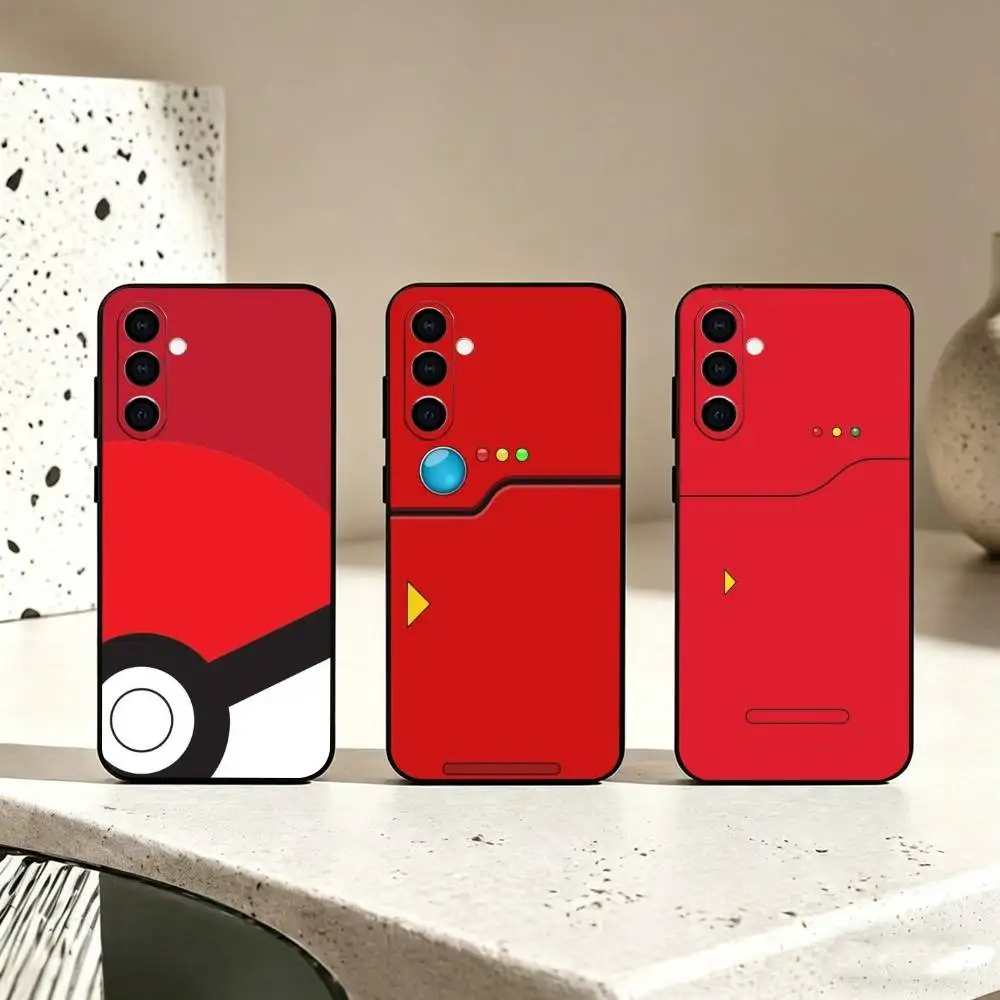 Capa de telefone P-Pokedex Alt para Samsung Galaxy A73, A72, A71, A70, A53, A52, A51, capa preta de silicone macio