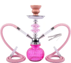 Hot Selling Hookah Shisha Small Double Pipe Tubes Hookah Shisha Bottle For Bar Home Full Set  Arabic Hookah