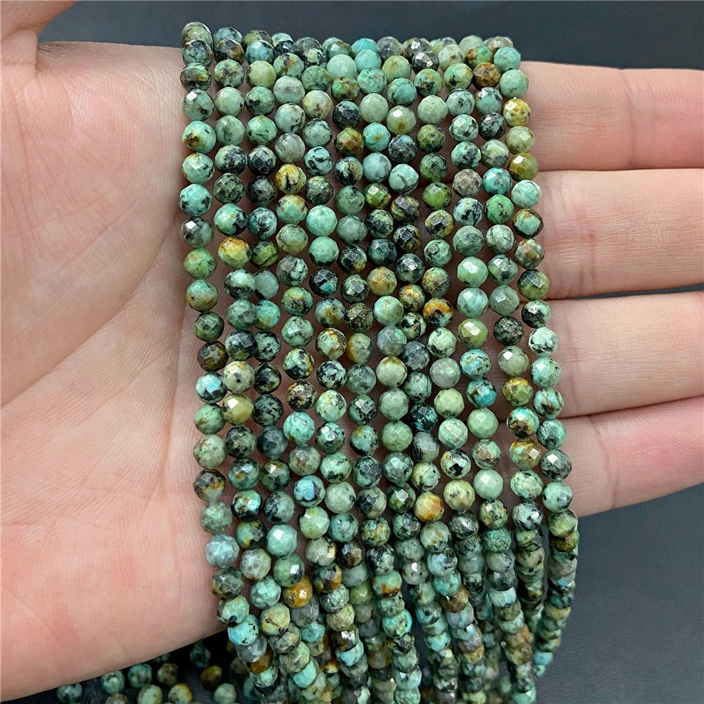 Wholesale 2/3/4mm Faceted Stone Bead Natural Apatite Labradorite Agat Mini Loose Spacer Beads For Jewelry Making Necklace DIY