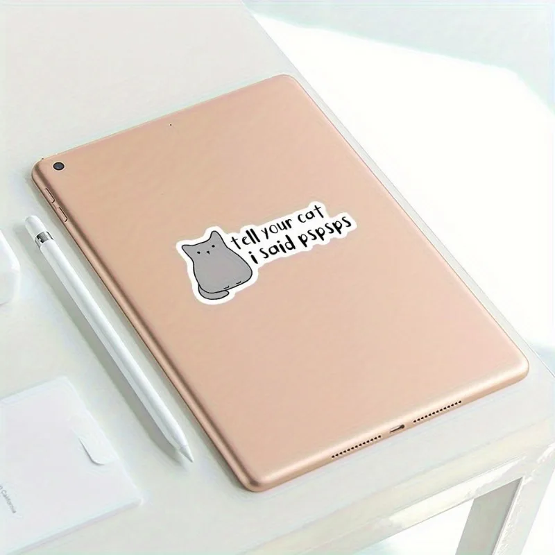 

2pcs "Tell Your Cat I Say Pspsps" Vinyl Stickers - Reusable Decals for Cars, Laptops & Water Bottles (Christmas Edition)