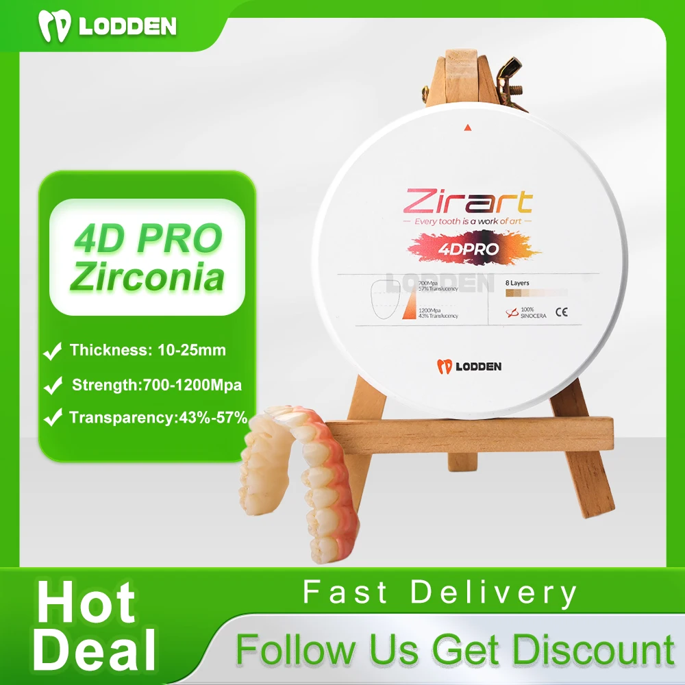 

Стоматологический многослойный блок из диоксида циркония LODDEN 4D PRO, прочность 700-1200 МПа, 16 цветов VITA, материалы для CAD/CAM систем, диски из диоксида циркония для зуботехнических лабораторий