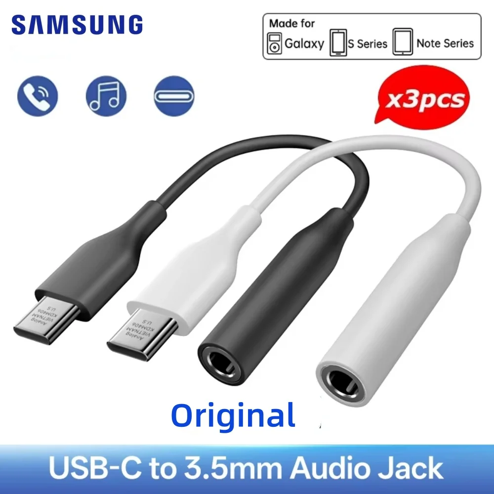 Original For Samsung Galaxy S26 S25 S24 S23 S22 Ultra Plus A56 A57 Type C to Aux Audio Adapter Female 3.5mm Headphone Jack Cable