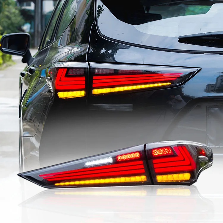 

LED Tail Lights for Highlander 2021-2022 - Sequential Turn Signals, Black Housing, Plug & Play