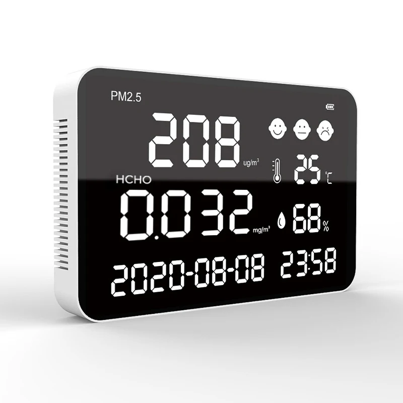 

Wall Mounted PM2.5 Detector with LED Large Screen Time Date Display High Precision Laser Sensor Dust Air Quality Monitor