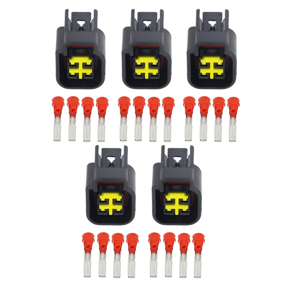 

4 hole jacket waterproof car car connector female connector with terminal DJ70420-2.3-21 4P