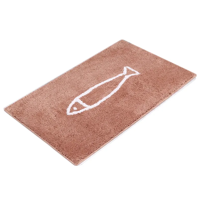 Toilet imitation velvet floor mat, kitchen water absorbent cartoon entrance bathroom anti slip blanket, foot mat