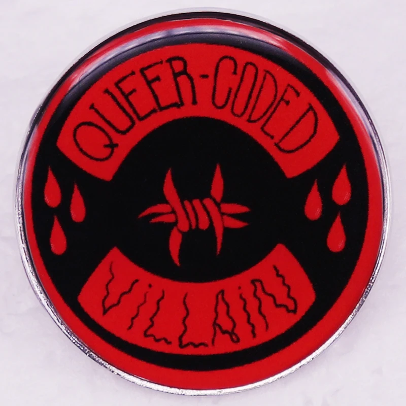 Queer Coded Villain Pin LGBTQ+ Alternative Button Badge Cool Jewelry Decorate