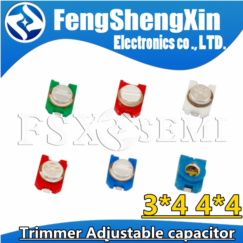 10pcs 3*4 4*4 trimmer Adjustable capacitor 3x4 4x4 3PF 6PF 10PF 20PF 30PF TZC3Z300A110 TZC3Z060A110 TZC3Z030A110 TZC3Z200A110