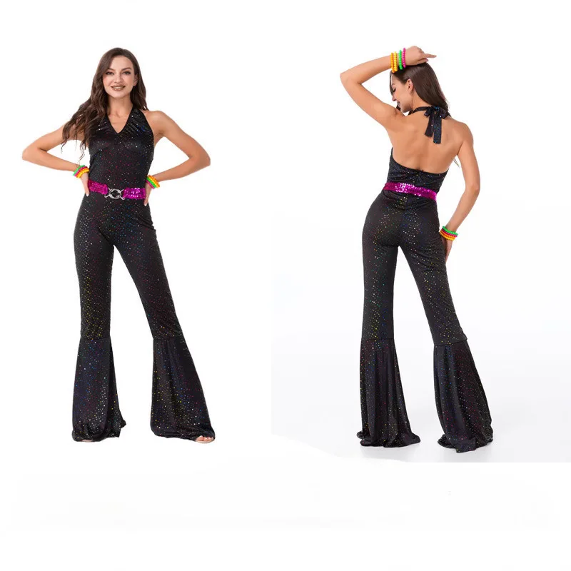 2025Bar Sänger Performance Kostüm Retro80Vintage Denim Plaid Outfit Hip-Hop Sänger Tanz Kostüm Bühne Tragen