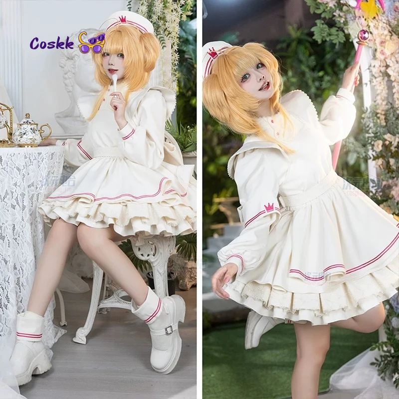 

Unisex Anime Cos Kinomoto Sakura Cosplay Costume Halloween Nurse Uniform