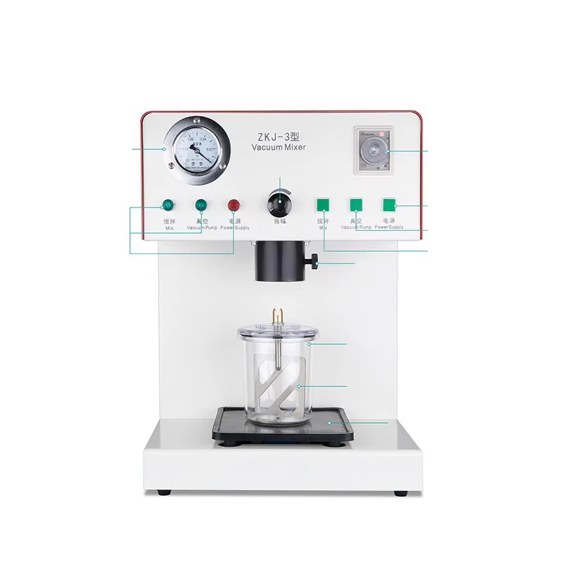 Dental Lab Equipment Dental Negative Pressure Vacuum Mixer Investment Mixing Machine Built-in Pump