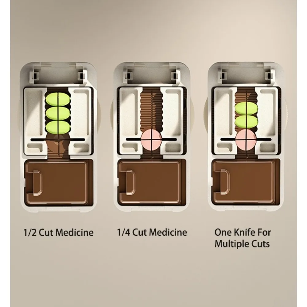 

Drug Organizer Dustproof Pill Cutter Box Multifuctional Portable Pill Dispenser Precisely Pill Storage Box Tablet Separators
