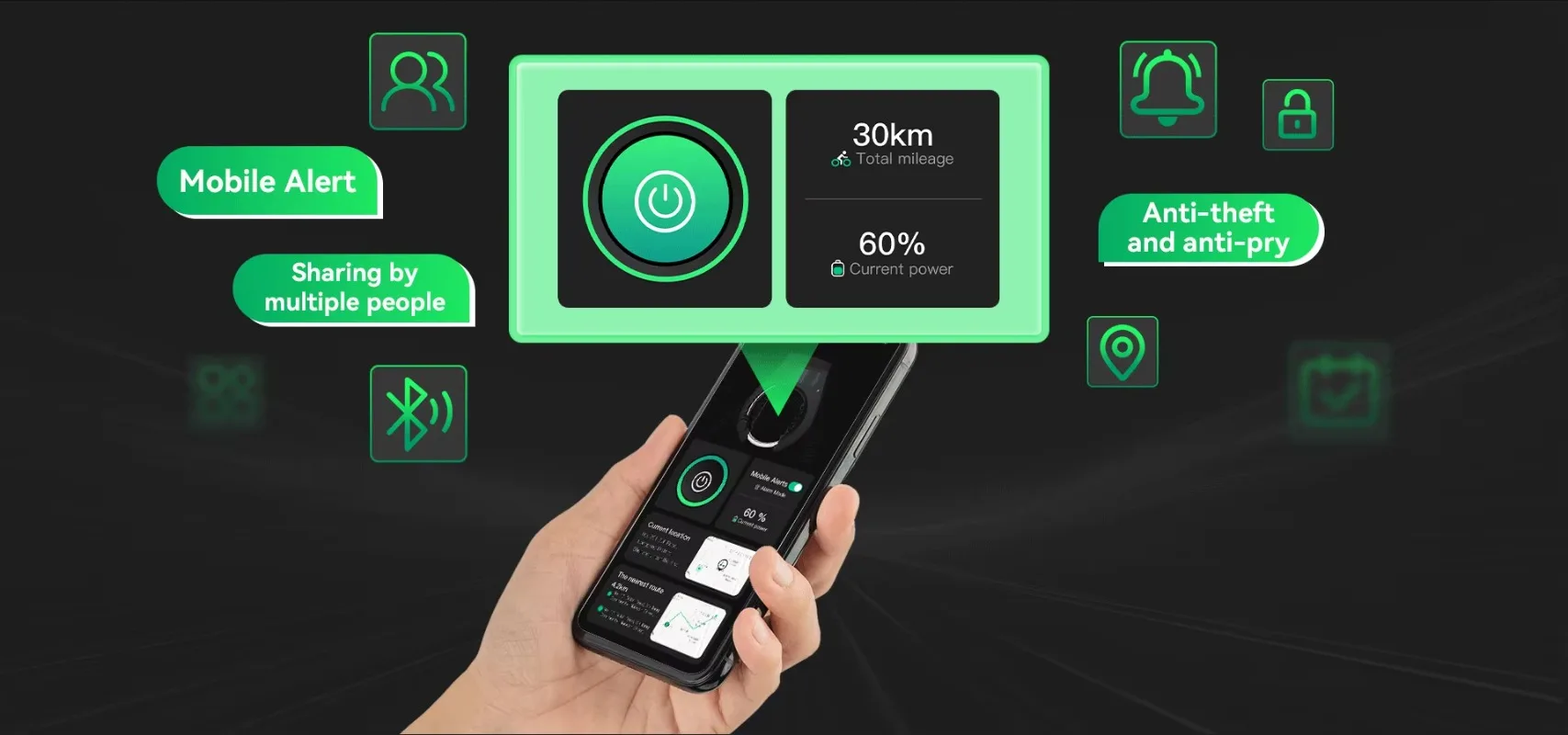 Powered by Solar Panel Qr Code Mobile Phone APP Keyless Control  Gps Bike Lock for Personal and Sharing Rent System