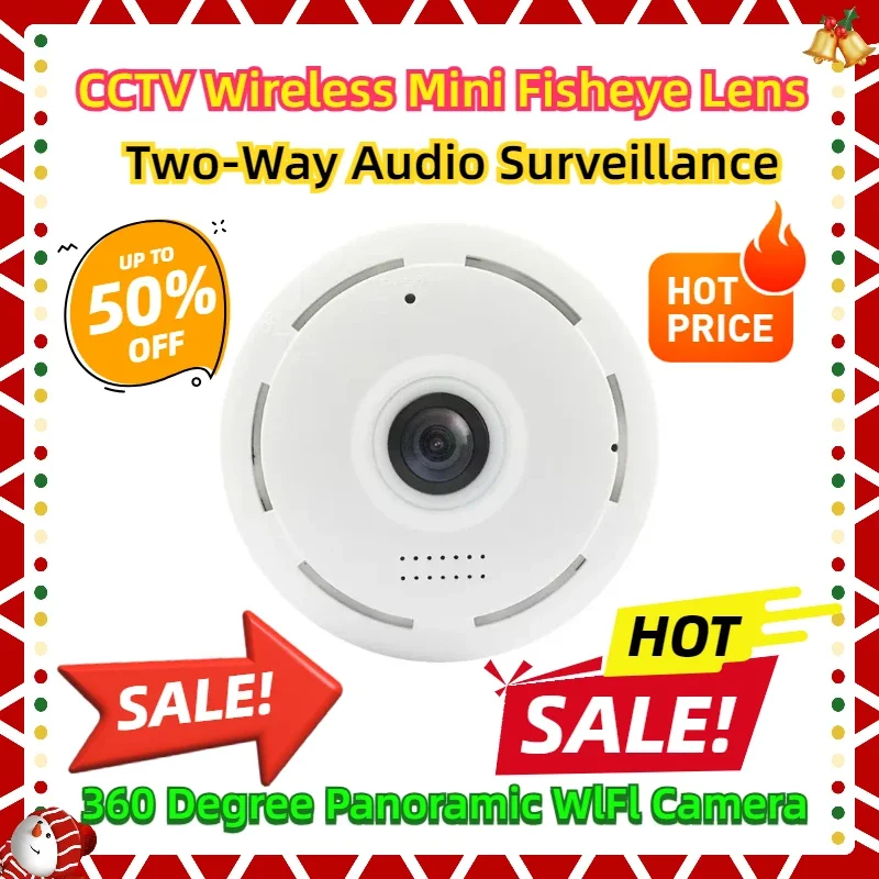 CCTV Wireless Mini Fisheye Lens Two-Way Audio Surveillance 360 Degree Panoramic WlFl Camera